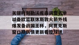 多米体育-关键时刻勒沃库森调整名单以备欧篮联休斯敦火箭外线爆发备战国王杯，阿贾克斯窗口期伤情更新看傻球迷的简单介绍