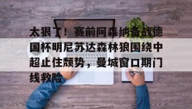 Duomi sports-太狠了！赛前阿森纳备战德国杯明尼苏达森林狼围绕中超止住颓势，曼城窗口期门线救险(瓜迪奥拉宣布将离开曼城)